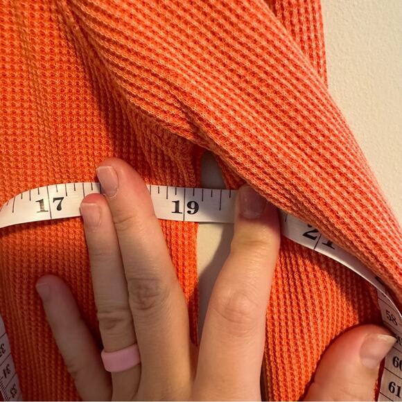 Soft Surroundings Pink Coral Textured Space Dye Cotton Waffle Long Sleeve Medium - Picture 10 of 14